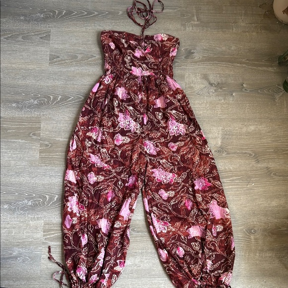Free People Iris Patterned Halter Jumpsuit Small - Picture 2 of 12